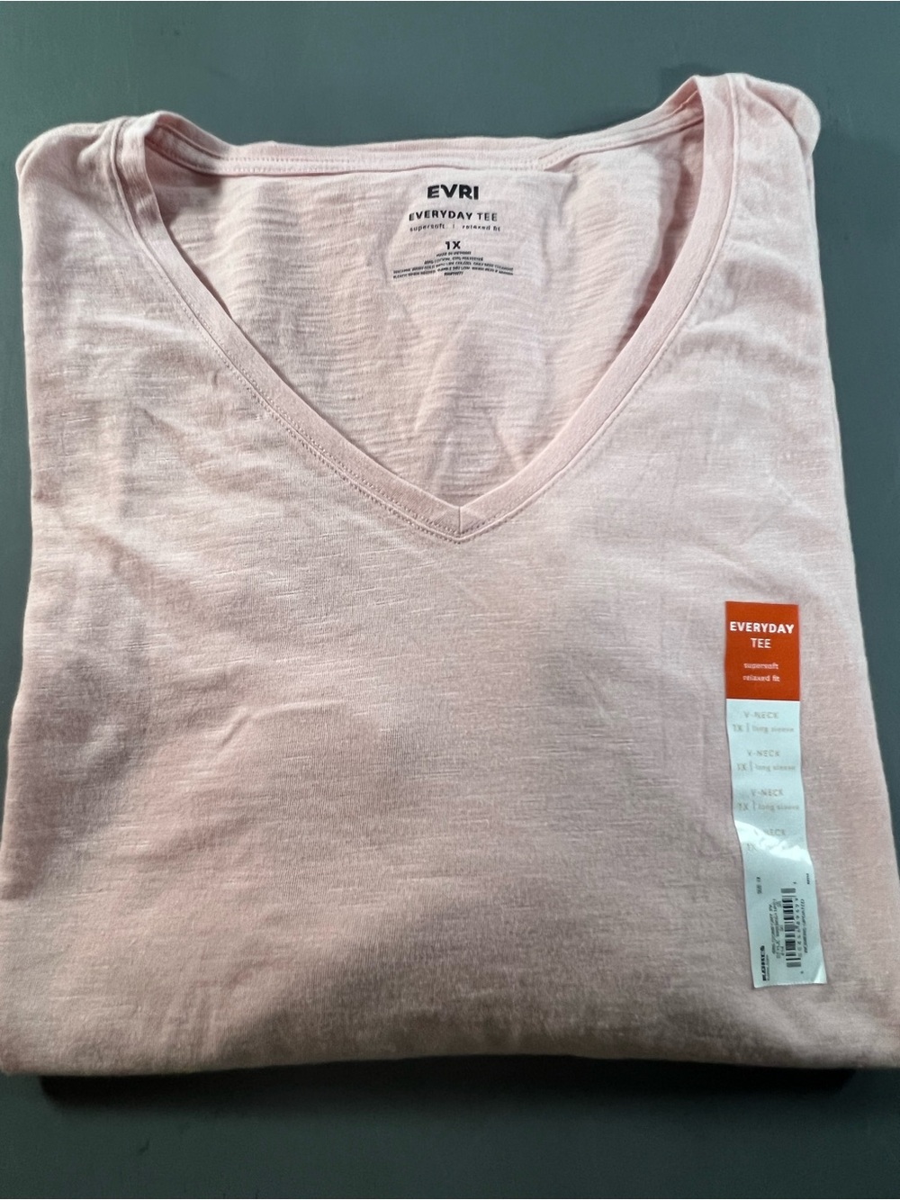 EVRI Men's V-Neck Tee — Light Pink